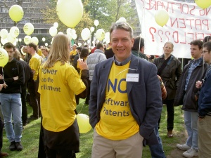 Christian Engström på demonstration i Bryssel, april 2004 